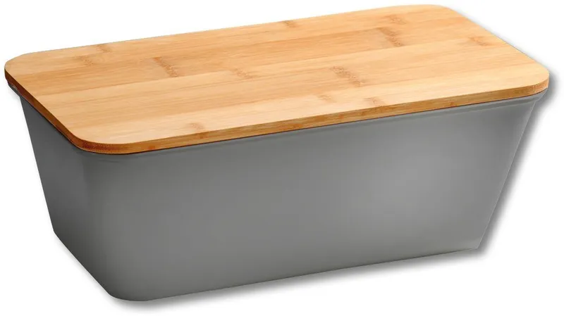 Kesper Kesper Brotkasten Brotbox, Bambus, Melamin, (1-tlg), mit Deckel als Schneidbrett, Beige|schwarz, – Produktbild 2 von 3