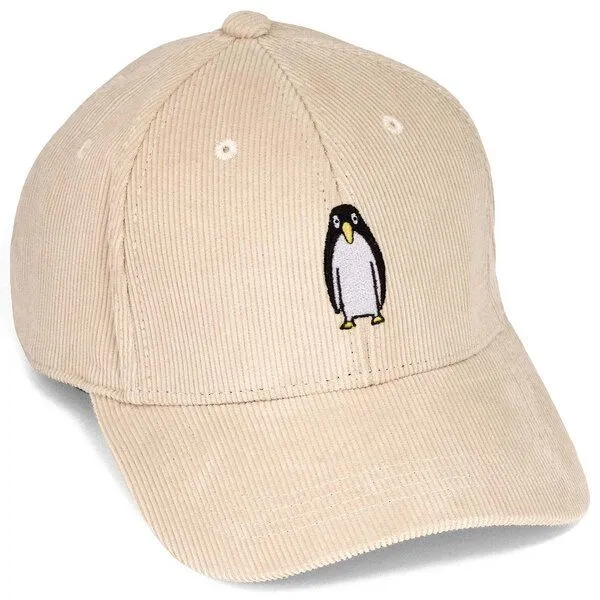 LIGARTI Bestickte Cord Cap – Thorben der Pinguin – LIGARTI Tiermanufaktur, Sand, – Produktbild 1 von 4