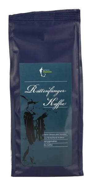 El Puente El Puente Der Rattenfänger - Bio-Kaffee gemahlen 250 g | Fair Trade | Bio-zertifiziert | Vegan | Glutenfrei, Mehrfarbig, – Produktbild 1 von 1
