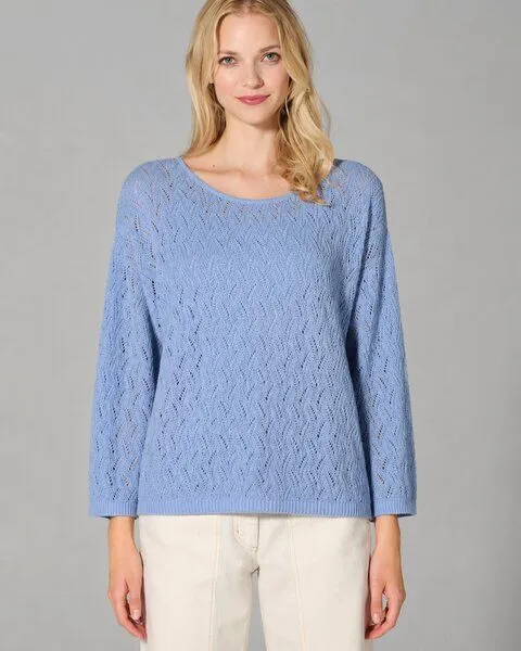 HempAge HempAge Ajoure Pullover Hanf/Biobaumwolle, Water (blau), – Produktbild 2 von 4