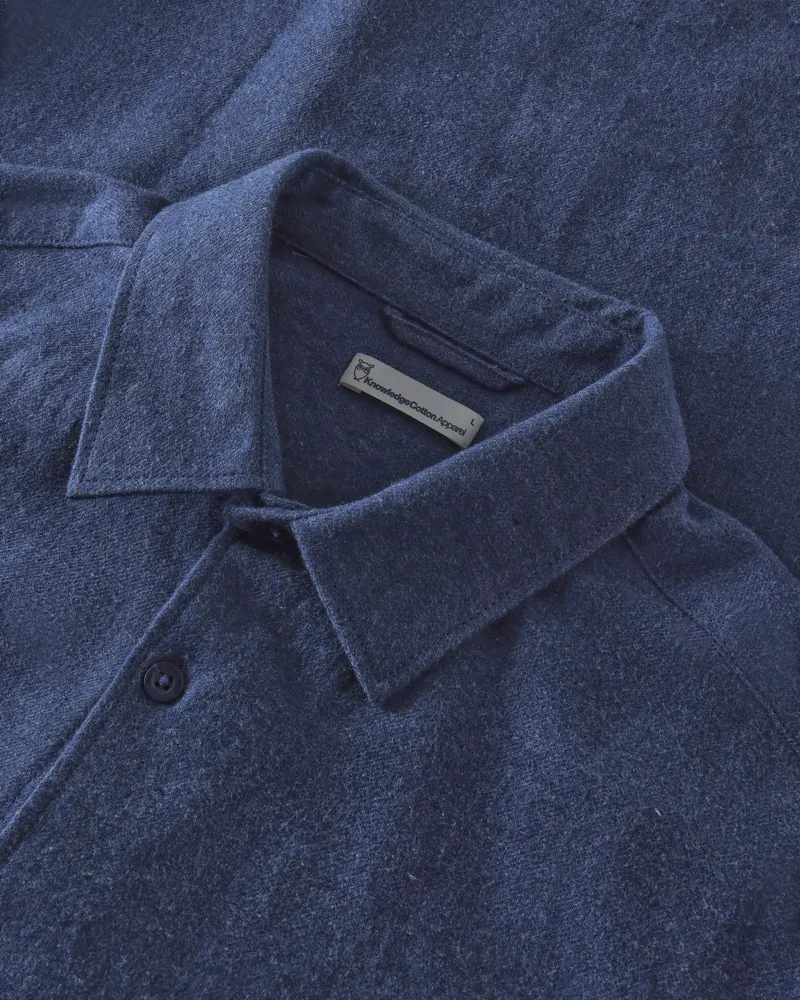 KnowledgeCotton Apparel KnowledgeCotton Apparel Herren vegan Hemd Dune Regular Flannel Von Vintage Indigo, Blau, – Produktbild 2 von 2