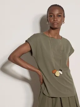 Apricot Apricot T-Shirt Jersey-T-Shirt (1-tlg) mit Krempelärmeln – Produktbild 1 von 1