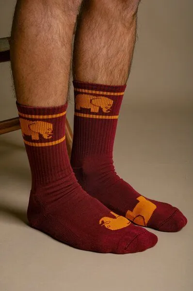 Trendsplant Trendsplant Burgundy Organic Cotton Athletic Socks, Bunt, – Produktbild 2 von 4