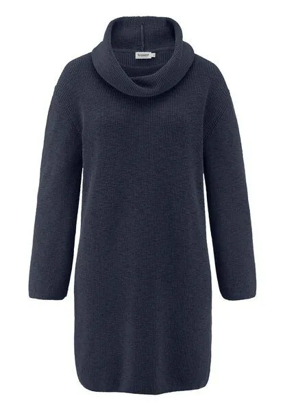 hessnatur hessnatur Strickkleid Relaxed aus reiner Bio-Baumwolle, Marine, – Produktbild 3 von 4