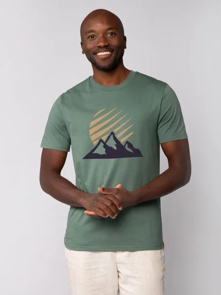 watapparel watapparel T-Shirt Unisex Mountain and Sun, Green bay, – Produktbild 3 von 3