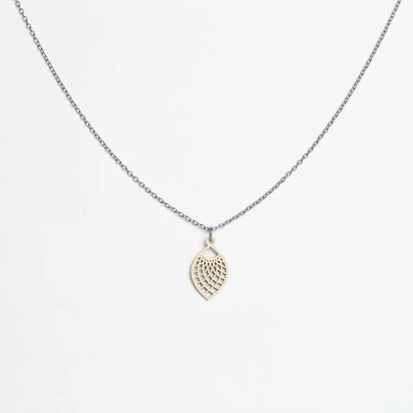 feinformart feinformart Kette mit Holzanhänger 'Leaf', Natur (beige), – Produktbild 1 von 4
