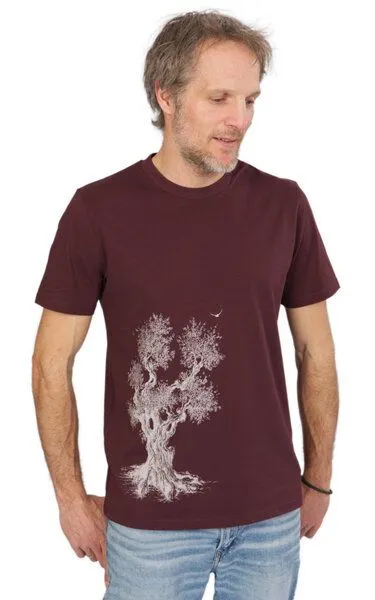 Life-Tree Life-Tree Organic Fairwear Shirt Men Olive Tree, Braun, – Produktbild 3 von 3
