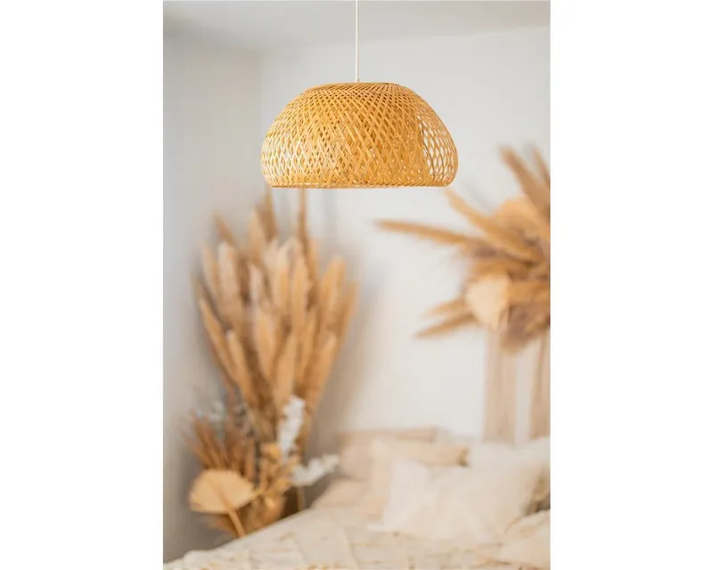 BOURGH Lampenschirm GROSSETO Hängeleuchte / Bambus Lampe Ø35cm - Pendelleuchte, ohne Fassung, Braun, – Produktbild 5 von 5