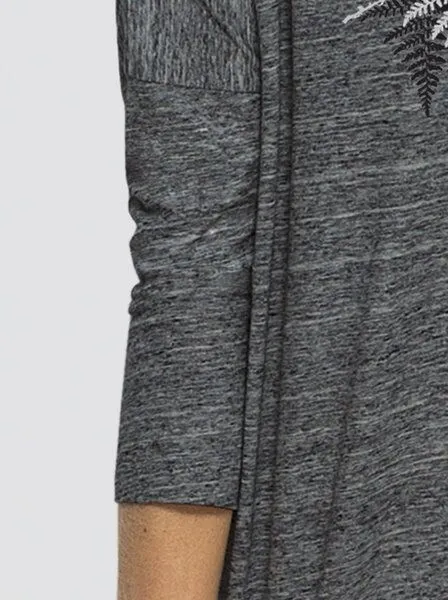 little kiwi little kiwi Damen Longsleeve; 3/4-Arm, "Farn", Slub Heather Grey – Produktbild 3 von 3