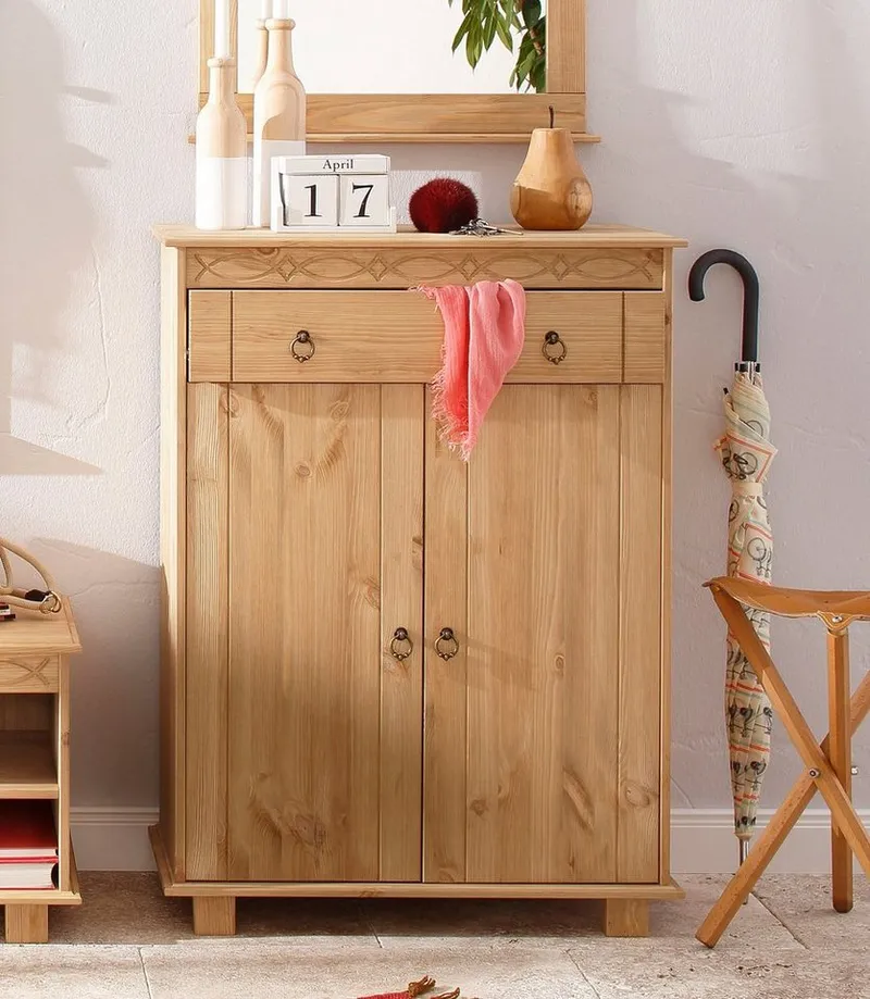 OTTO home Kommode Indra, Sideboard (B/T/H: 74/35/100 cm), aus massiver Kiefer, FSC®-zertifiziert, MADE in EU, Beige, – Produktbild 2 von 5