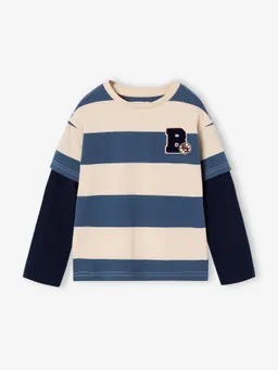 Vertbaudet Jungen Streifenshirt im Lagenlook mittel – Produktbild 1 von 1
