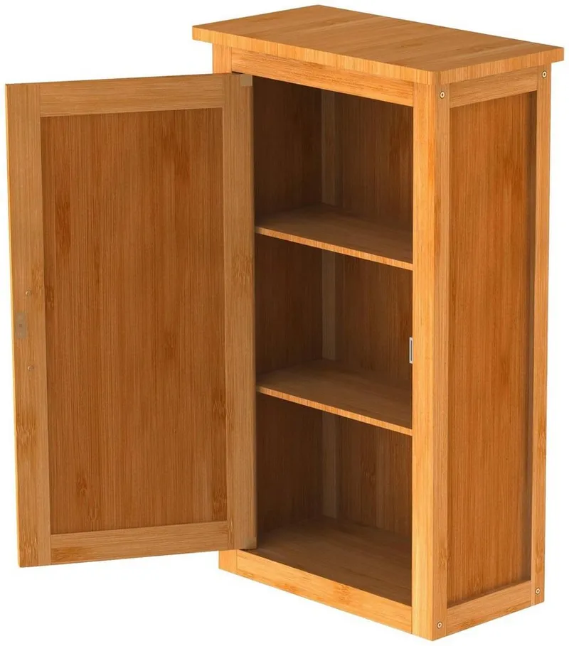 Eisl Eisl Hängeschrank Bambus Badezimmerschrank schmal für die Wand, Braun, – Produktbild 4 von 5