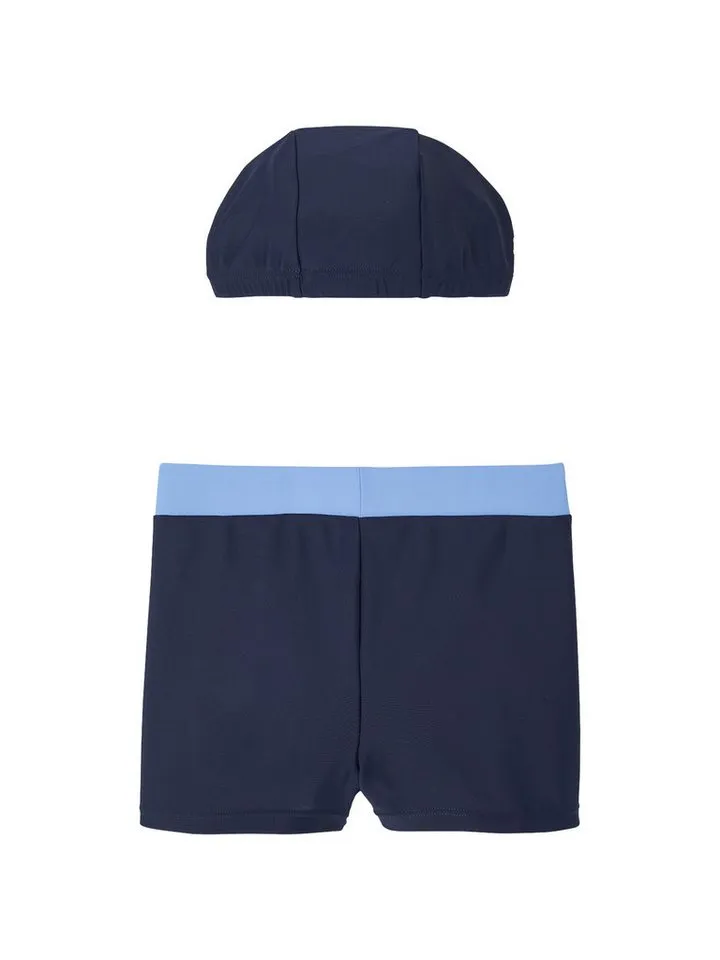 Vertbaudet Vertbaudet Badehose Jungen-Set: Badekappe & Badehose BEST TEAM, Blau, – Produktbild 3 von 5