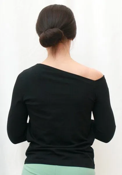 ESPARTO ESPARTO One-Shoulder-Shirt Divya, Schwarz, – Produktbild 3 von 3