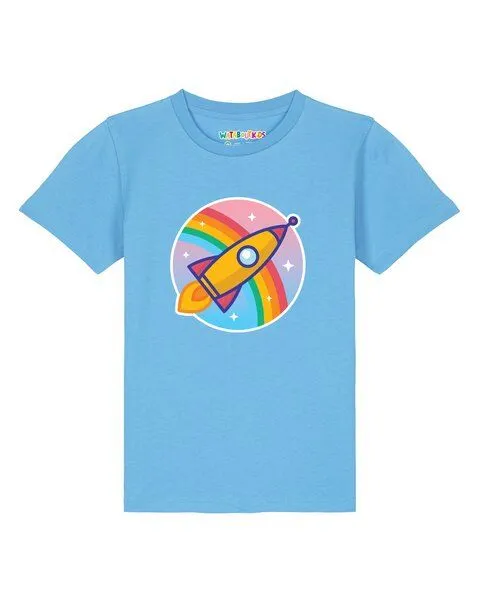 watabout.kids watabout.kids T-Shirt Kinder Cartoon Rakete, Aqua blue, – Produktbild 1 von 2
