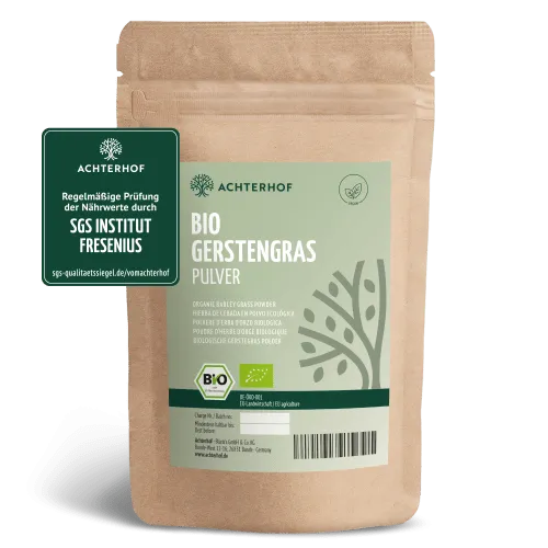 vom Achterhof Bio Gerstengras Pulver (500g) – Produktbild 1 von 1