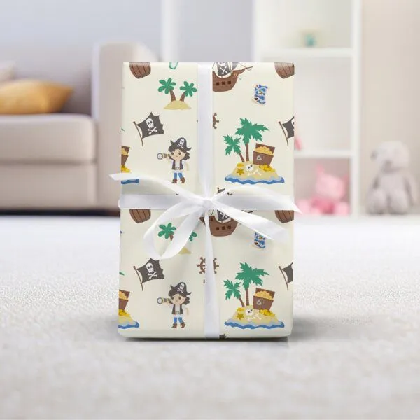 Fines Papeterie Fines Papeterie 3m Geschenkpapier Piraten für Kinder auf Rolle 300x47 cm – Produktbild 3 von 3