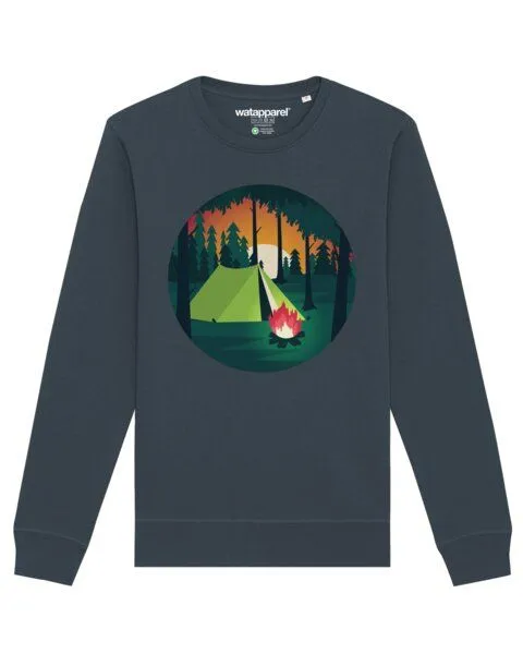 watapparel watapparel Sweatshirt Unisex Zelten, India ink grey, – Produktbild 1 von 4