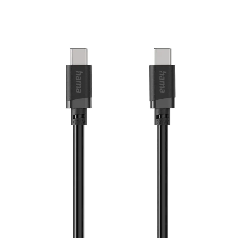 Hama Hama Ladekabel, USB-C - USB-C, 60 W, 2 m, Schwarz (00201808) – Produktbild 2 von 7