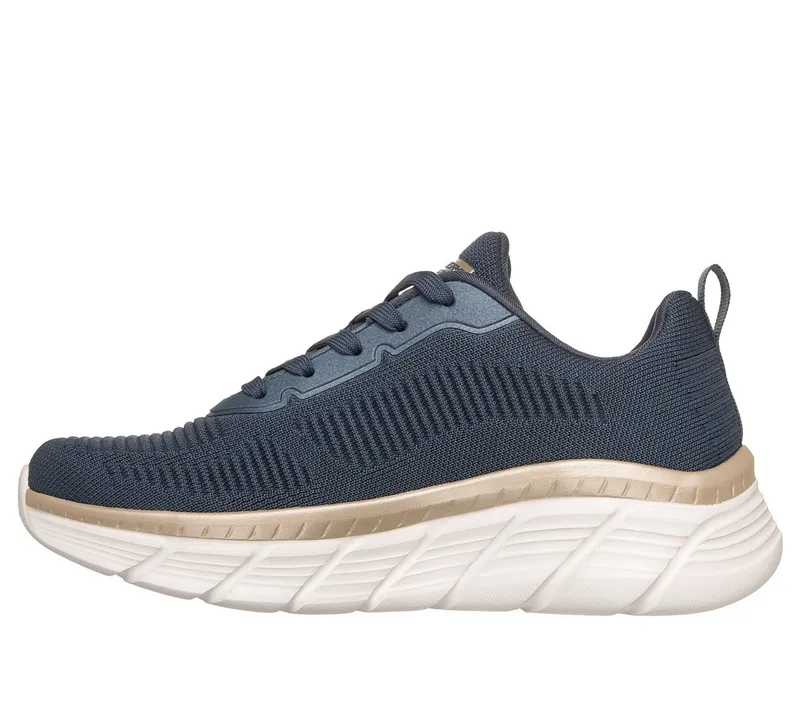 Skechers Skechers BOBS B FLEX HI-FLYING HI Sneaker, Trainingsschuh, Schnürschuh, Freizeitschuh in veganer Verarbeitung, Blau|goldfarben, – Produktbild 5 von 5