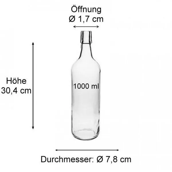 mikken mikken Glasflasche mit Bügelverschluss 1000 ml – Produktbild 3 von 3