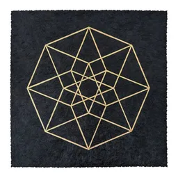 Veskor Cassiopeia Veskor Cassiopeia TESSERAKT HYPERCUBE Heilige Geometrie Linoldruck | 22 × 22 cm | Gold auf Schwarz – Produktbild 1 von 1