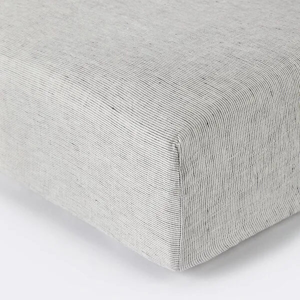 By Native By Native Spannbettlaken aus 100% Leinen | 90x200 | 140x200, Grau-gestreift, – Produktbild 1 von 2