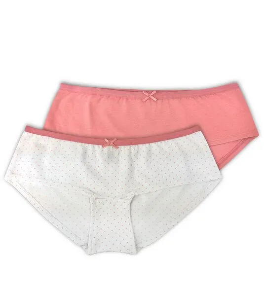 Gary Mash GARY MASH 2er-Set Damen Hipsters aus Biobaumwolle, Set mit pünktchen (rosa), – Produktbild 1 von 4