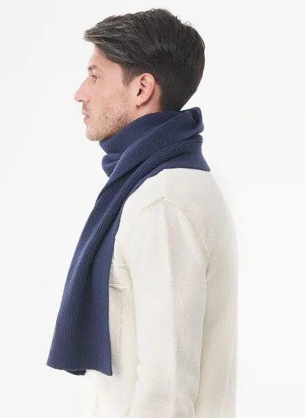 ORGANICATION ORGANICATION Unisex Strickschal aus Bio-Baumwolle, Navy, – Produktbild 4 von 4