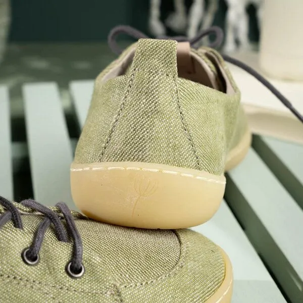 nahtur-design nahtur-design Barfußschuhe aus Bioleinen mit Kautschuksohle unisex, Grün, – Produktbild 8 von 8