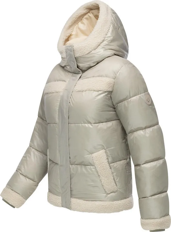 ragwear ragwear Winterjacke Editah Shiny YOUMODO Jacke mit Plüsch-Details und glänzender Optik, Braun, – Produktbild 3 von 5