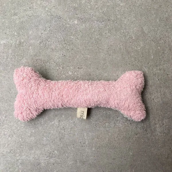 mio eco mio eco SET: Zwei hochwertige Upcycling Hundespielzeuge aus Hotel-Handtüchern zero waste rosa-weiss & grau-weiss – Produktbild 3 von 4