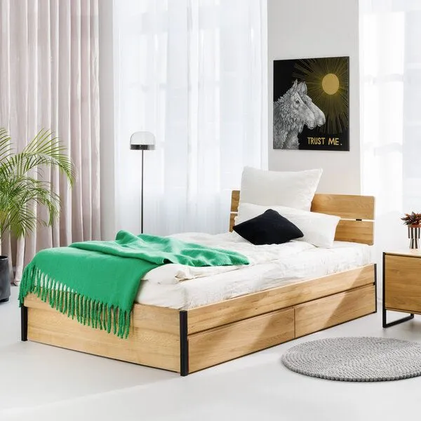 ekomia ekomia Bett Luna Storage, Schwarz, – Produktbild 2 von 4