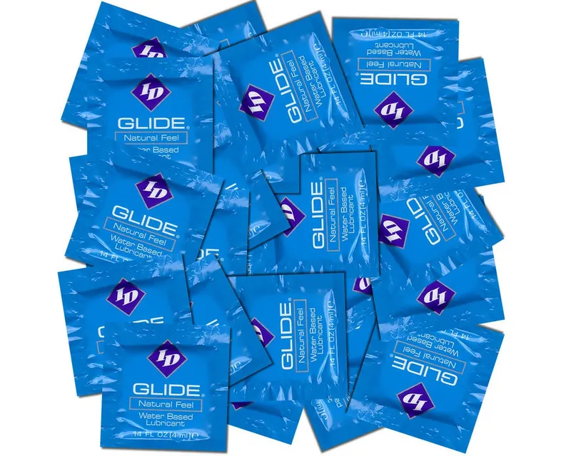 ID Lube Gleitgel Glide - Natural Feel, 40 Sachets mit je 4ml (insgesamt 160ml), 40-tlg., veganes Gleitgel in hygienischen Probe-Tütchen (Sachets) – Produktbild 1 von 2