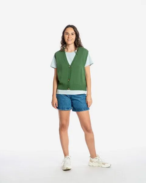 MATONA Matona Weste | Boxy Knit Vest | aus Bio-Baumwolle | GOTS-zertifiziert, Fir, – Produktbild 3 von 4