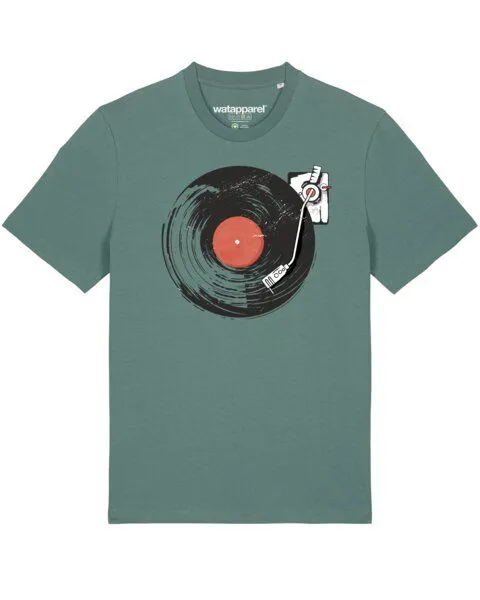 watapparel watapparel T-Shirt Unisex Schallplatte, Green bay, – Produktbild 1 von 4