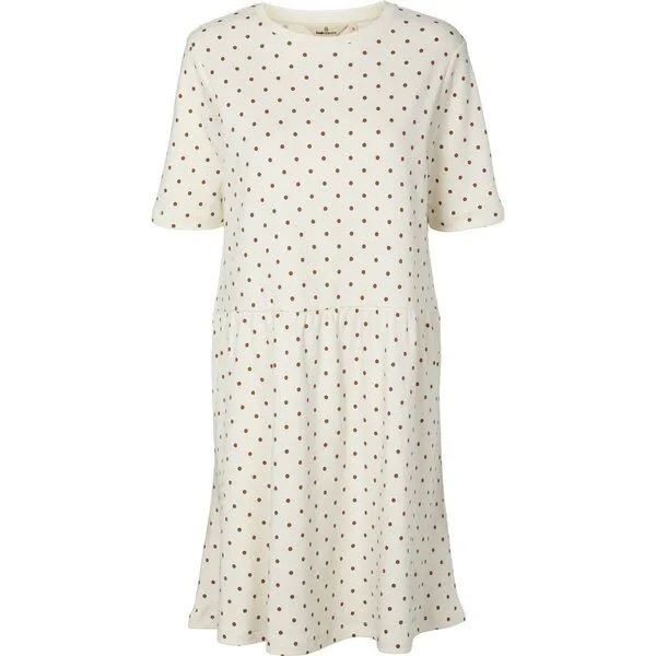 Basic Apparel Basic Apparel Kleid Signe aus Bio-Baumwolle, Weiß-braun (off-white/mink), – Produktbild 1 von 4