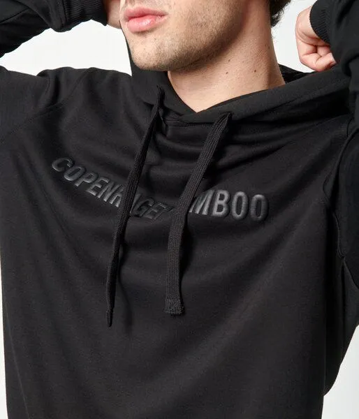 Copenhagen Bamboo Schwarzer Kapuzenpulli aus Bambus mit Logo – Produktbild 2 von 4