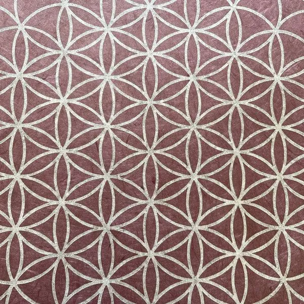 Veskor Cassiopeia Veskor Cassiopeia BLUME DES LEBENS Heilige Geometrie Linoldruck | 35 × 35 cm | Silber auf Rosenholz – Produktbild 2 von 4