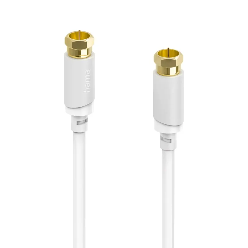 Hama Hama SAT-Anschlusskabel, F-Stecker - F-Stecker, vergoldet, 5,0 m, 120 dB – Produktbild 1 von 4