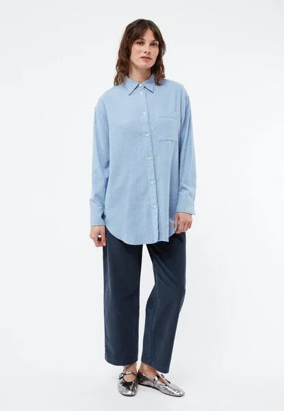 Givn Berlin Givn Berlin Hemdbluse GBELIDA in langer Passform, Light blue, – Produktbild 2 von 4