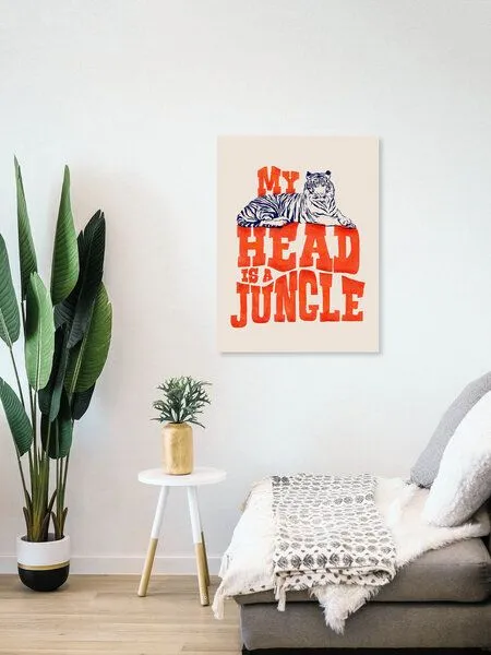 Photocircle Photocircle Poster / Leinwandbild - My Head is a Jungle-Tiger typography – Produktbild 4 von 4