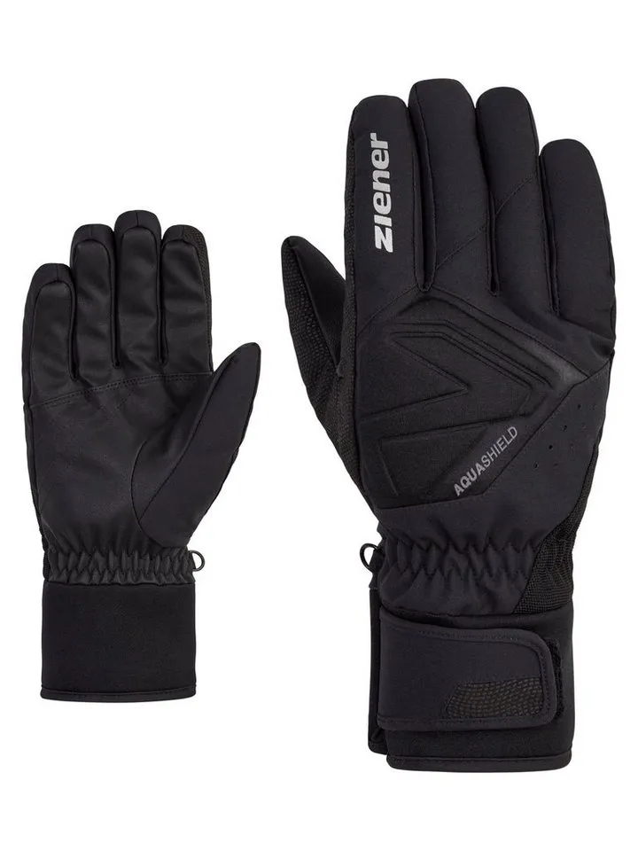 Ziener Ziener Skihandschuhe GATIS-Z AQUASHIELD® wasserdicht, winddicht, atmungsaktiv, warmes Fleece-Futter, Schwarz, – Produktbild 2 von 4