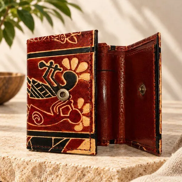 Janselo Savanna Rhythm Design Shanti-Leder-Geldbörse – Produktbild 2 von 4