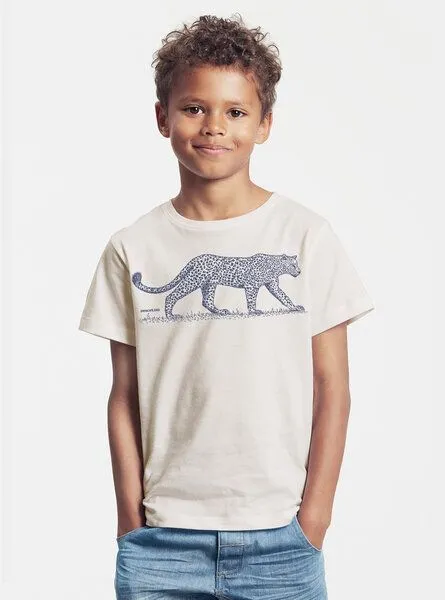Peaces.bio - handbedruckte Biomode Peaces.bio - handbedruckte Biomode Bio-Kinder T-Shirt Leopard, Natur, – Produktbild 2 von 3