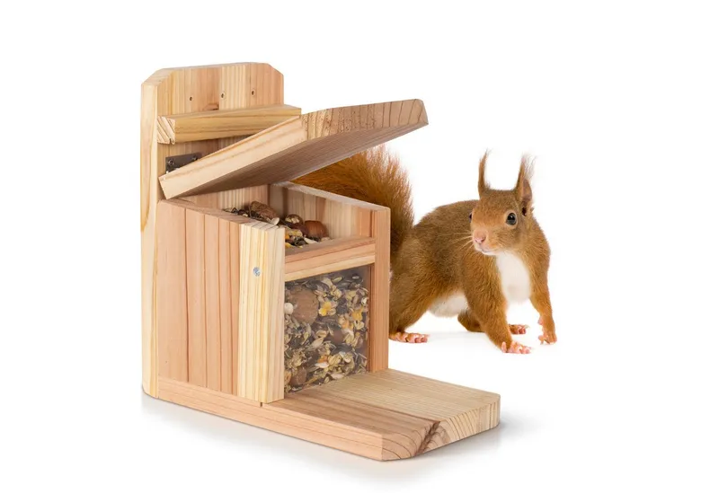Waldfunk Futterstation Eichhörnchen Wetterfestes Futterhaus, Holz, 23 x 13 x 23 cm – Produktbild 1 von 5