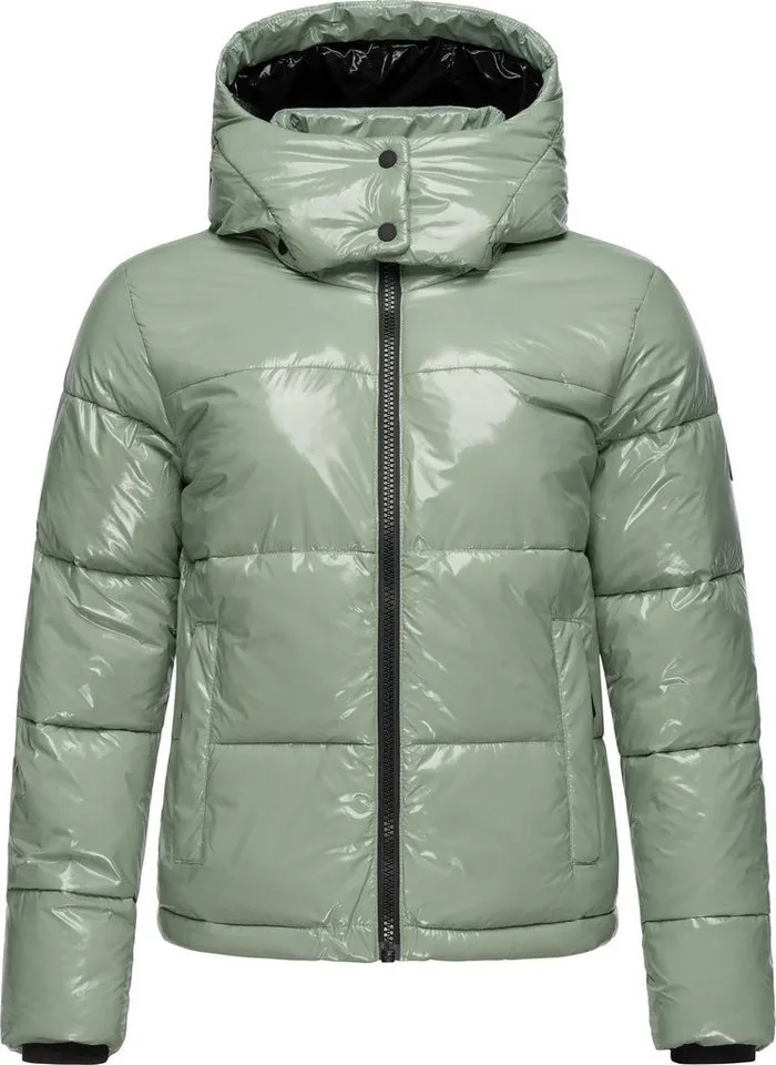 ragwear ragwear Steppjacke Roobie super stylische, gänzende Damen Winterjacke, Grau|grün, – Produktbild 4 von 5