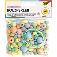 folia folia Holzperlen Pastell rund, 84 Stk. – Produktbild 1 von 1