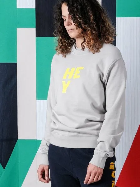 FANTASTIC REALITY STUDIOS Fantastic Reality Studios Hey Sweatshirt – Bio-Baumwolle, Unisex, Grau, – Produktbild 4 von 4