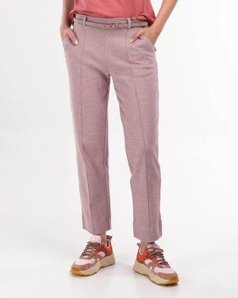 Alma & Lovis Alma & Lovis Karo-Hose in leichter Jersey-Jacquard-Qualität | Karo Pants, Dusty rose (rosa), – Produktbild 1 von 2